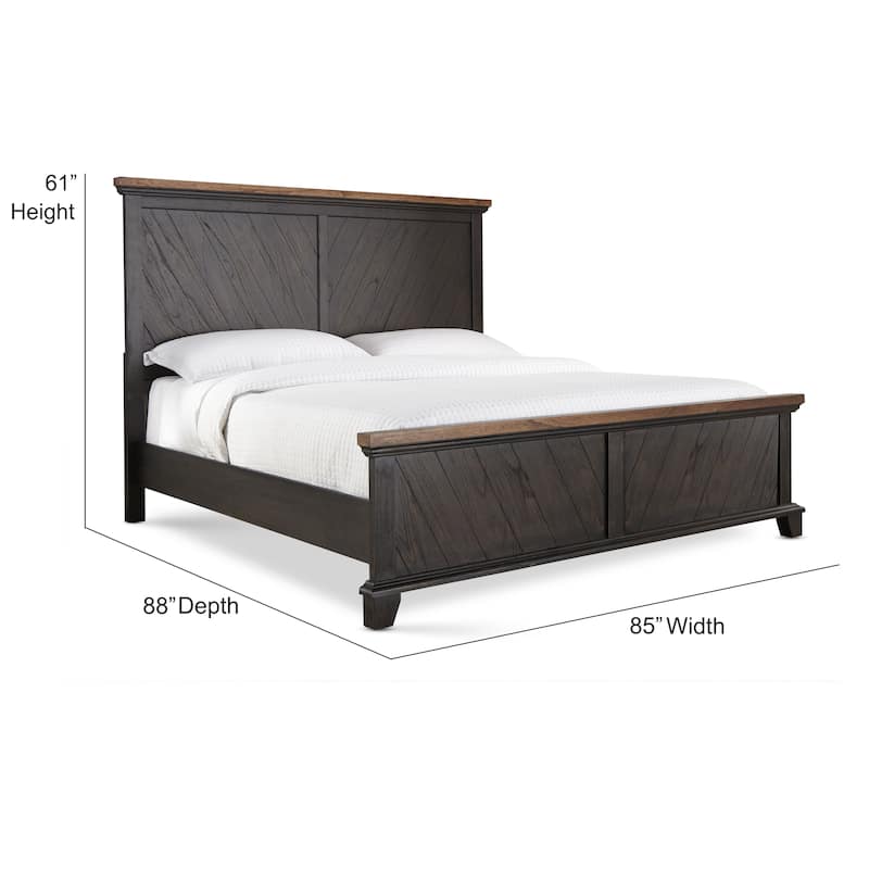 Steve Silver Overlook Rustic Panel Bed - Rustic Chocolate and Honey - King