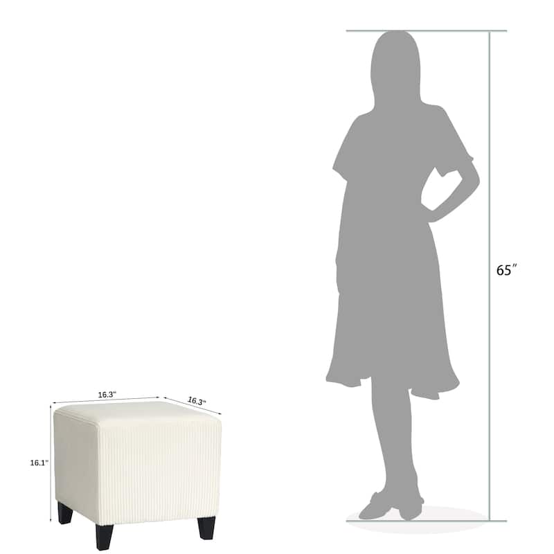 Adeco Simple British Style Passionate Cube Ottoman Footstool