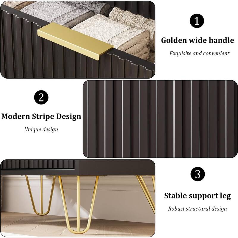 FURNIWAY Fluted Drawer Dresser for Bedroom