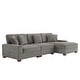 preview thumbnail 50 of 132, 118" W Corduroy L-shape Modular Sectional Sofa with Pillows