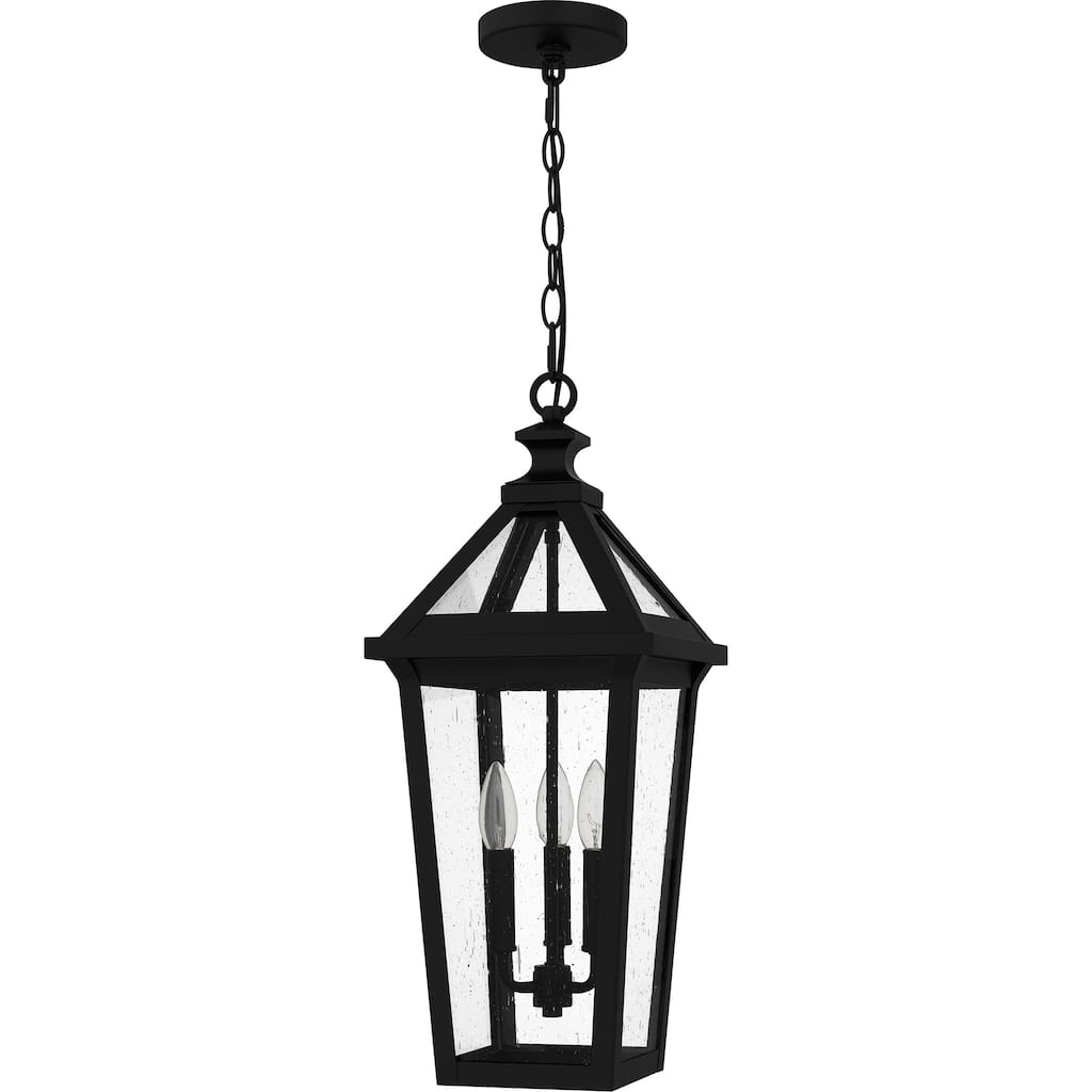 Boulevard 3-Light Matte Black Outdoor Hanging Lantern