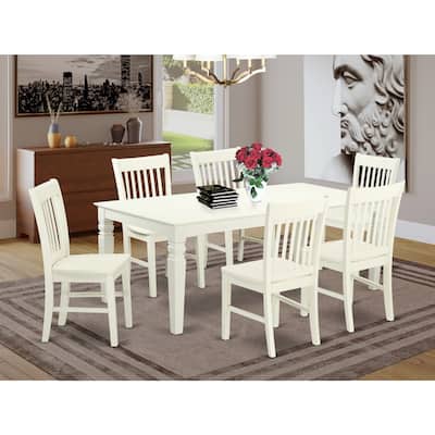 Vintage 7 Piece Dining Set - Table with Butterfly Leaf & 6 Chairs - 42x84 Inch