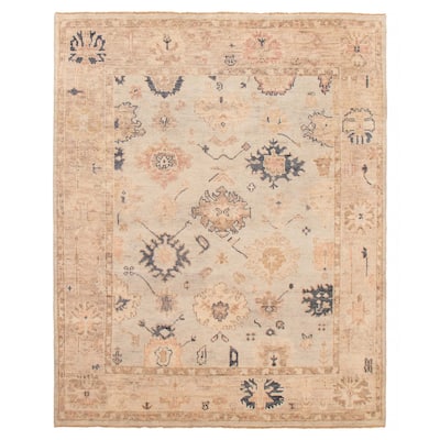 ECARPETGALLERY Hand-knotted Jules Serapi Light Grey Wool Rug - 8'2 x 9'11
