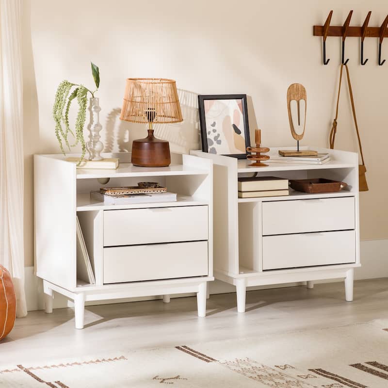 Middlebrook Modern Gallery-Top Solid Wood Nightstand (Set of 2)