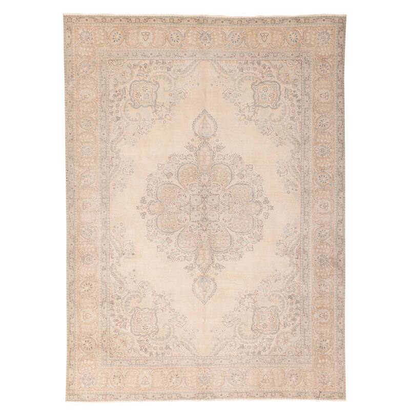 ECARPETGALLERY Hand-knotted Antalya Vintage Beige Wool Rug - 8'0 x 10'10