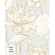 preview thumbnail 4 of 34, NextWall Lotus Floral Peel and Stick Wallpaper 20.5 in. W x 18 ft. L - Metallic Gold & Grey