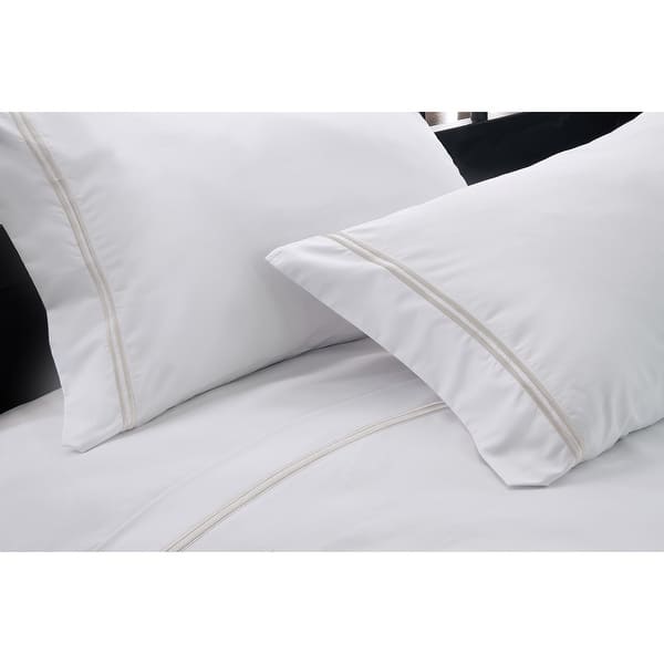 Hotel Suite 4-piece 1200 Thread Count Cotton-rich Embroidery Bed