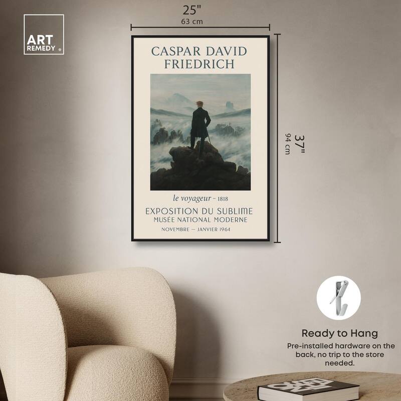 Wanderer Above the Sea of Fog Canvas by Art Remedy
