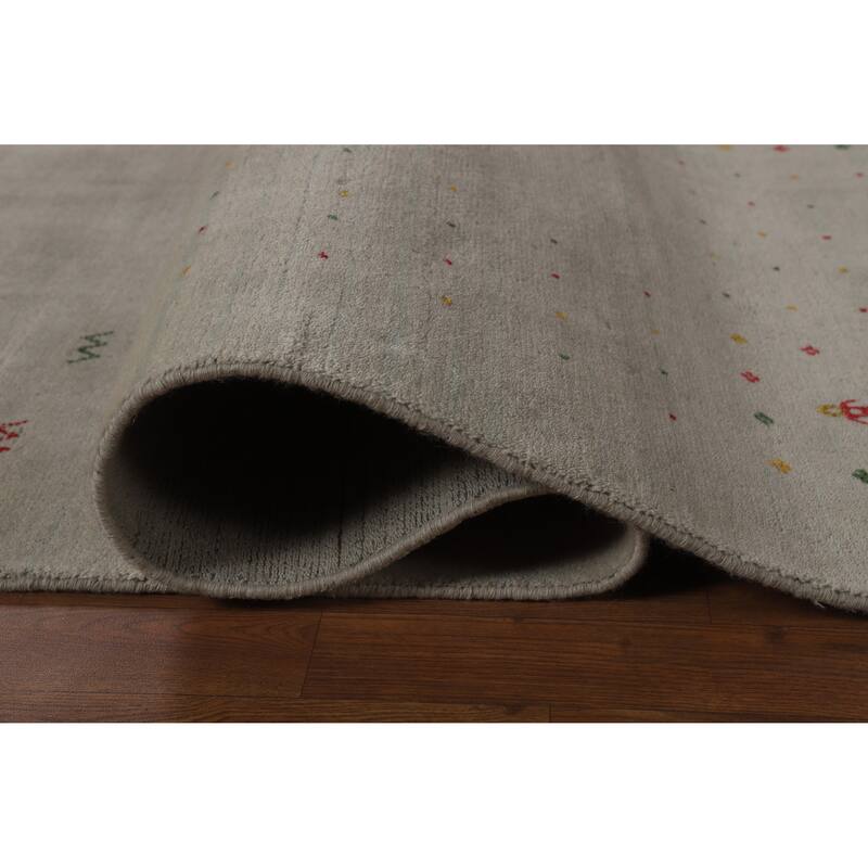 Tribal Gabbeh Oriental Area Rug Handmade Silk Carpet - 9'4" x 11'9"