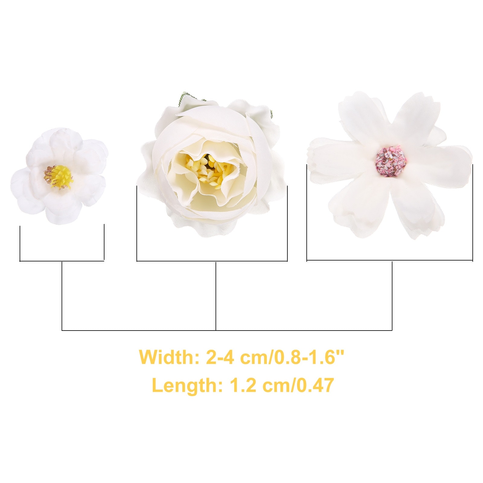 Faux Flower Heads Mini Artificial Flowers Bulk Small Multicolor Fabric Flowers for DIY Craft Wedding Party Home Decoration