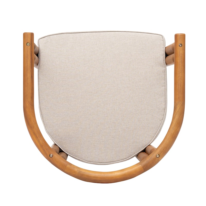 Christopher Knight Home - Peregrine Acacia Wood Armrest Dining Chair with Beige Cushion（Set of 2）