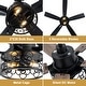 preview thumbnail 24 of 38, Cusp Barn 52/60/72 Inch Farmhouse Caged Ceiling Fan with Lights and Remote, Industiral 6 Speeds Chandelier Ceiling Fan