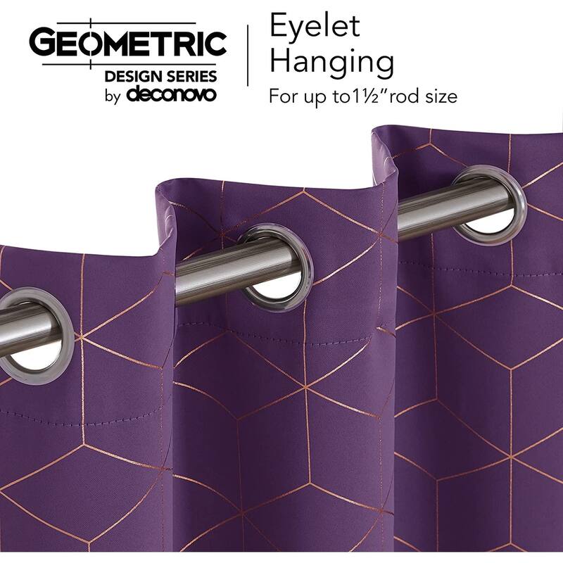 Deconovo Colorful Blackout Gold Honeycomb Curtains 42 Width(2 Panel)
