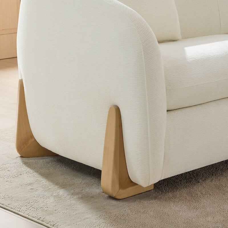 Spruce & Spring Julia Upholstered Curved Sofa Couch for Living Room