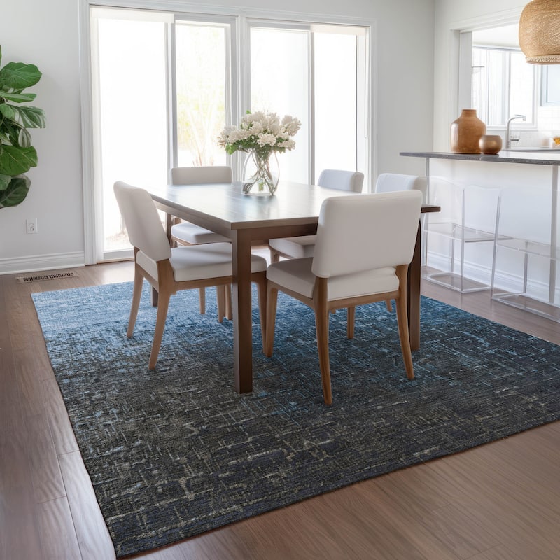 Machine Washable Indoor/ Outdoor Ombre Texture Chantille Rug
