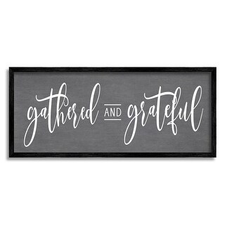 Stupell Gathered & Grateful Fancy Cursive Thankful Family Framed Wall
