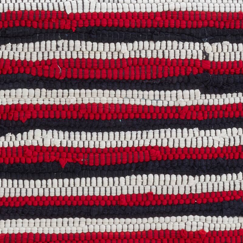 Chindi Table Runner With Striped Patriotic Design