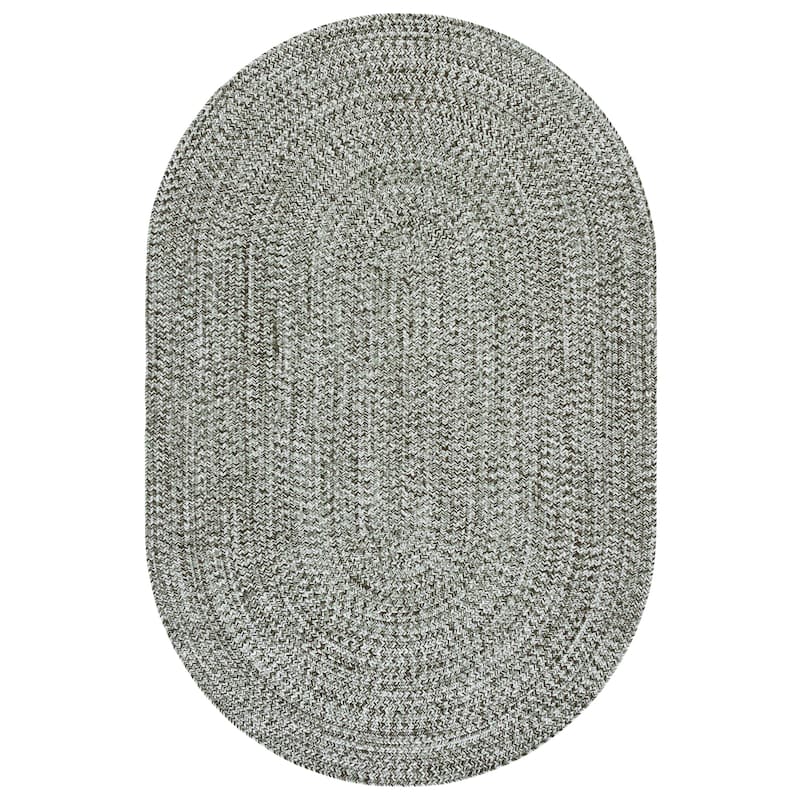 SAFAVIEH Handmade Braided Marloes Washable Indoor/Outdoor Rug - Weather Resistant & Easy Cleaning - Green - 5' x 8' Oval