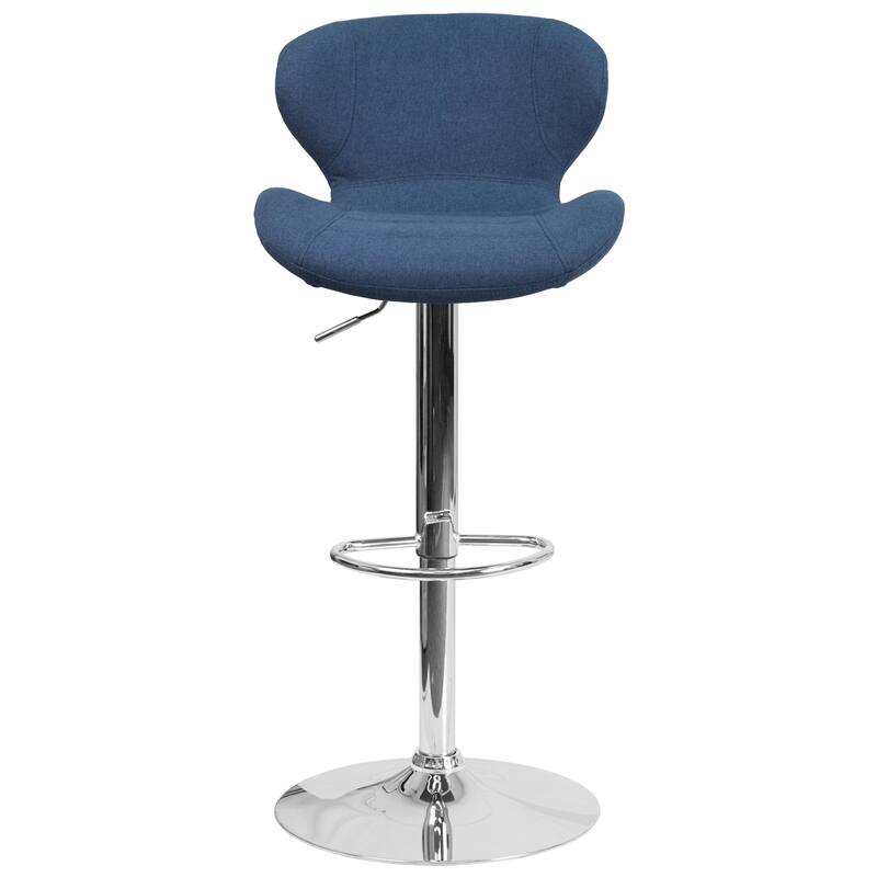 Modern Low-back Height-adjustable Chrome/Vinyl Barstools (Set of 2)