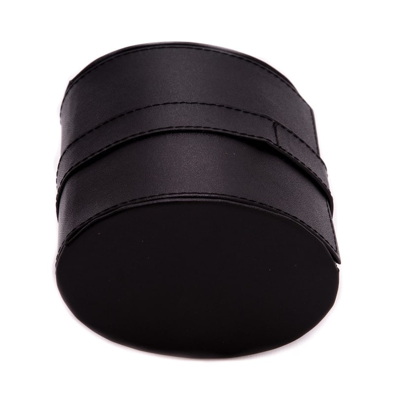 Curata Black Leather Velour Lined Snap Closure Single Watch Travel Case