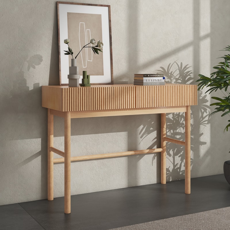 Solid Wood Console Table with 2-Drawer