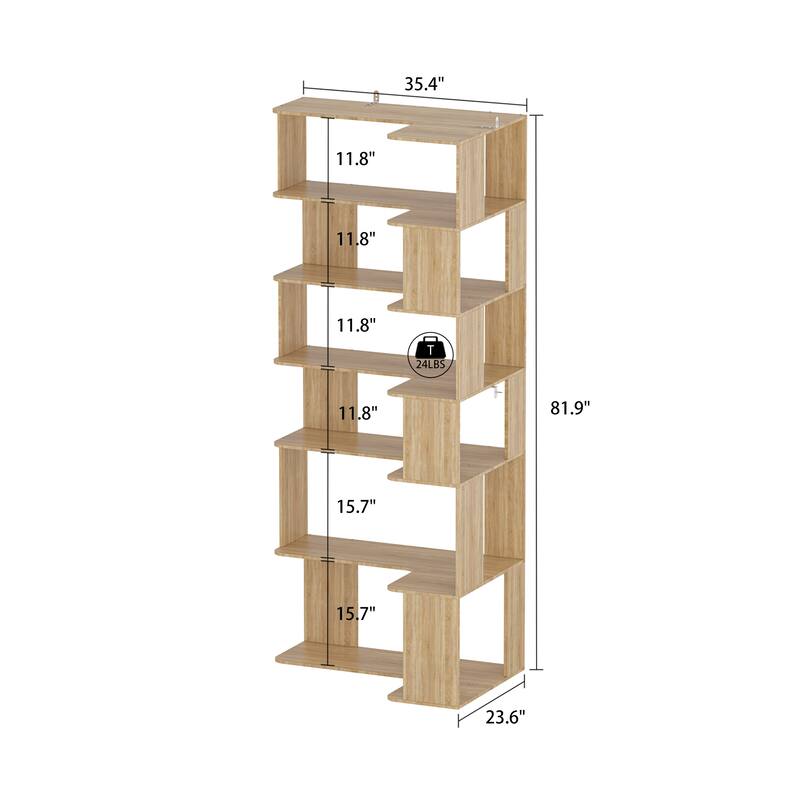 Bookshelf Wood Bookcase Free Standing Room Dividers Display Storage