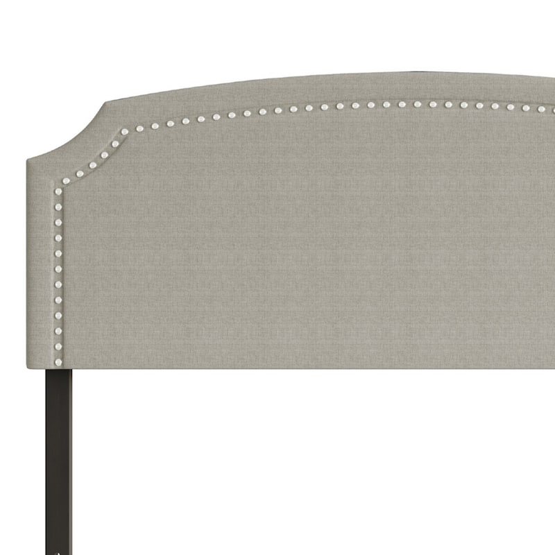 Cora Upholstered Clipped-corner Headboard w/ Nailhead Trim