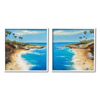 Stupell Beach Cove Landscape 2 Piece Framed Giclee Art Set Design by ...