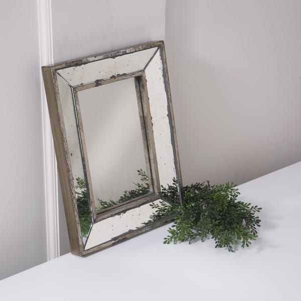 Antique Rectangle Framed Wall Accent Mirror Set Of 4 Overstock 32417885