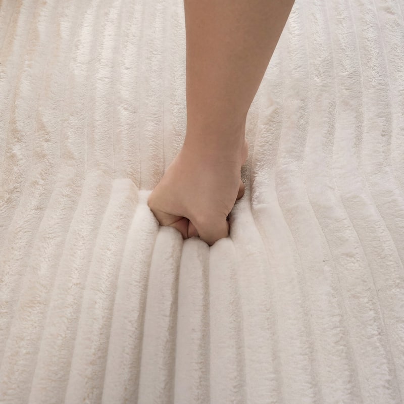 86.6" 3-Seater Corduroy Sofa with Pillows, No Assembly Required