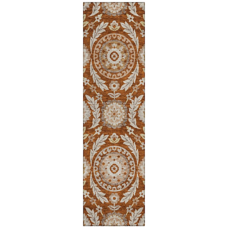 Machine Washable Indoor/ Outdoor Chantille Suzani Boho Rug