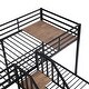 preview thumbnail 12 of 24, Metal Twin Over Twin & Twin Bunk Bed with Staircase Storage Shelves, Triple Bunk Design