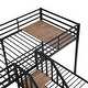 preview thumbnail 12 of 11, Triple Twin Bunk Bed with Storage and Guardrails, Family-Friendly Design
