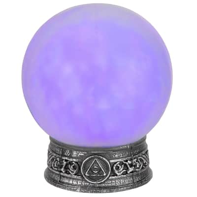 8" LED Lighted Mystical Crystal Ball with Sound Halloween Decoration