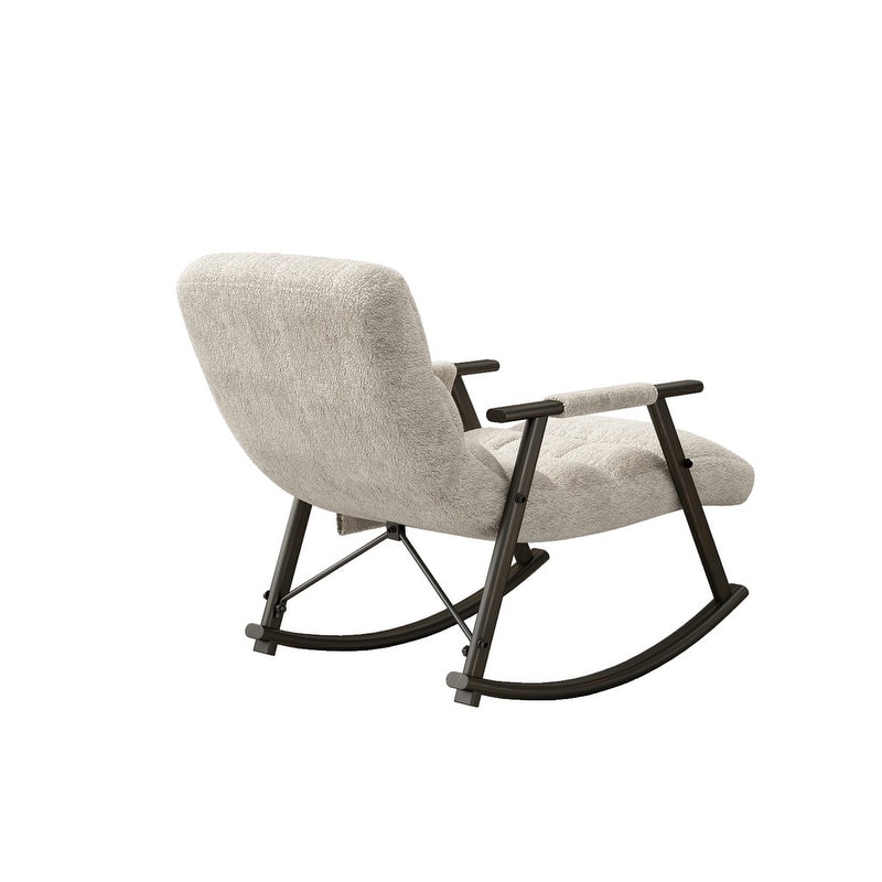 Folding Upholstered Rocking Chair, Lounge Rocking Chair