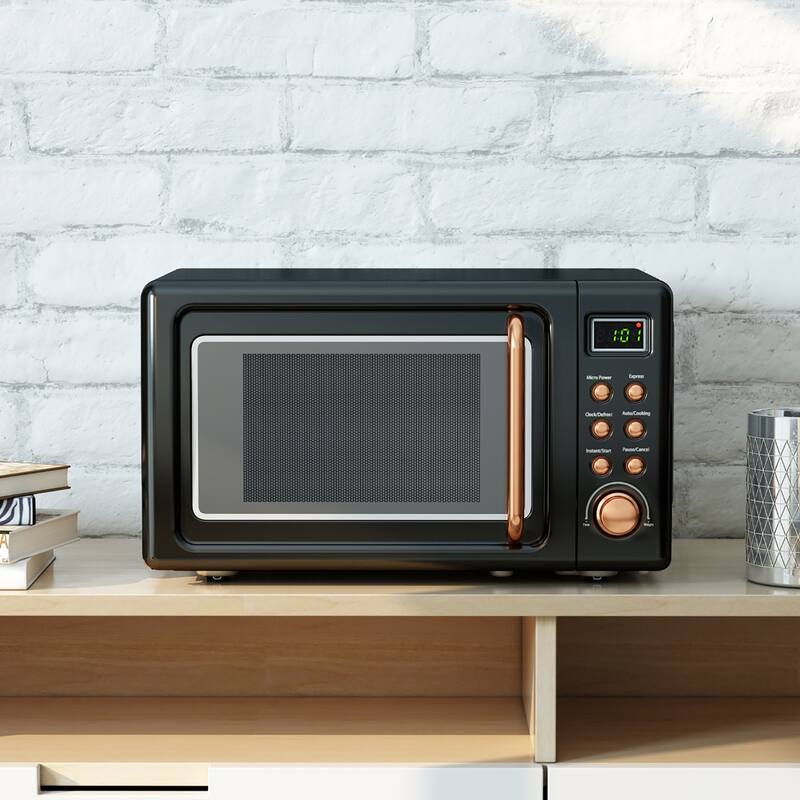 Costway 0.7Cu.ft Retro Countertop Microwave Oven 700W LED Display