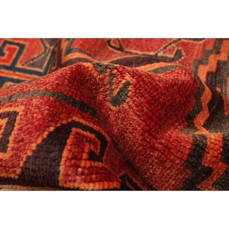 ECARPETGALLERY Hand-knotted Melis Vintage Red Wool Rug - 6'7 x 8'10