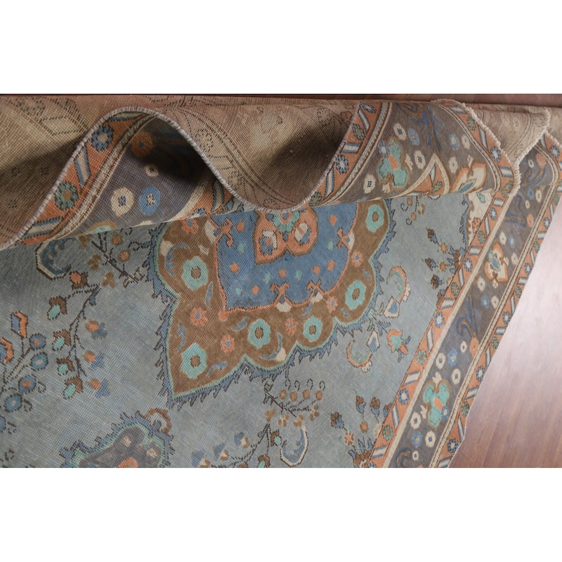 Tabriz Persian Vintage Area Rug Handmade Wool Carpet - 6'3" x 9'4"
