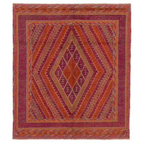 ECARPETGALLERY Hand-knotted Tajik Caucasian Purple Wool Rug - 5'1 x 5'10