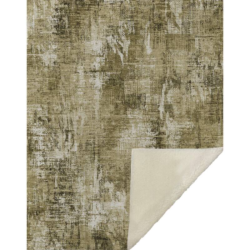 Premium Machine Washable Abstract Modern Sherpa Throw Blanket