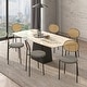 preview thumbnail 70 of 92, Leisuremod Euston Modern Velvet/Leather Dining Chair - Minimalist Wicker Back Accent Chair for Home Living Room & Kitchen