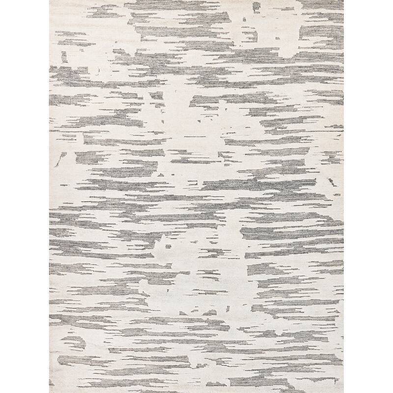 EXQUISITE RUGS Calibre Hand-knotted New Zealand Wool Ivory/Charcoal Area Rug.