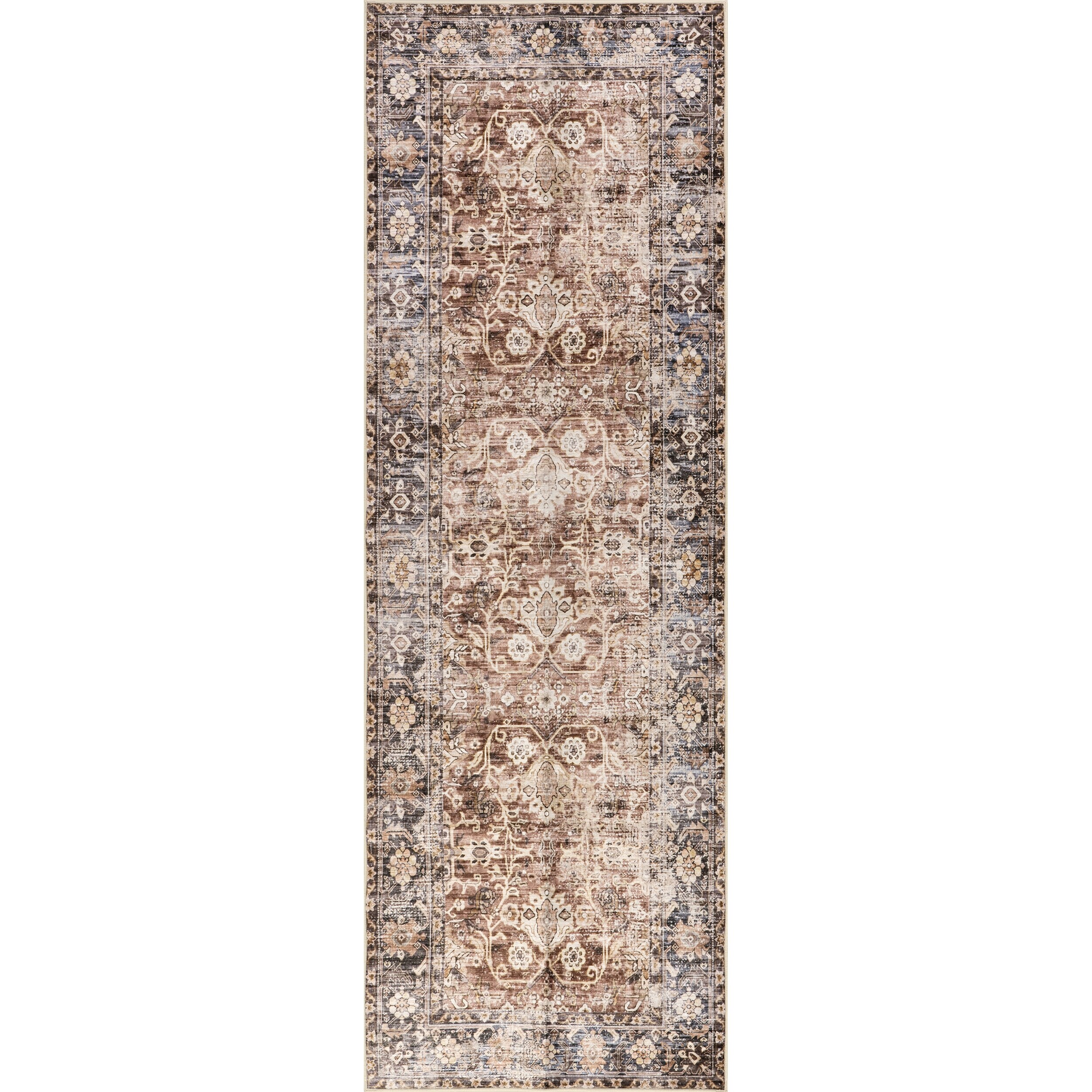 Nuloom Freesia Faded Floral SplashGuard Machine Washable Area Rug