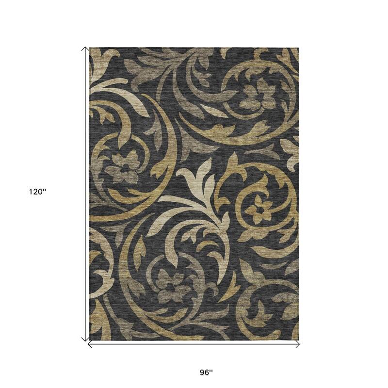 HomeRoots Floral Transitional Rectangle Outdoor Rug