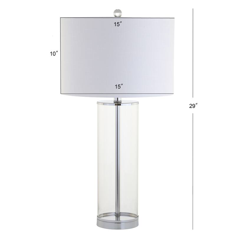 Parish 29" Glass LED Table Lamp, Clear/Chrome by JONATHAN Y