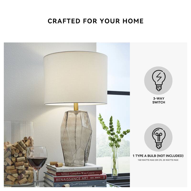 Signature Design by Ashley Taylow Gray Table Lamp - 14"W x 14"D x 24"H