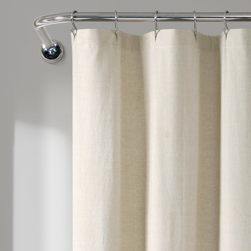 Lush Decor Nantucket Yarn Dyed Cotton Tassel Fringe Shower Curtain