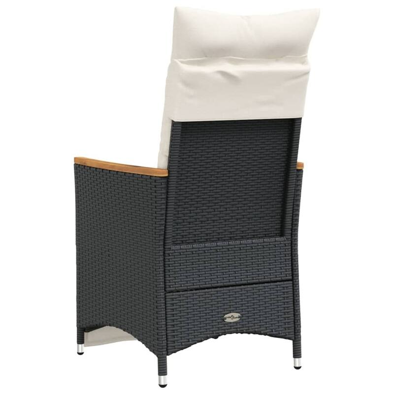 vidaXL Reclining Patio Chairs with Cushions Armchair Outdoor Seating Poly Rattan - 23.2 x 22.0 x 36.2