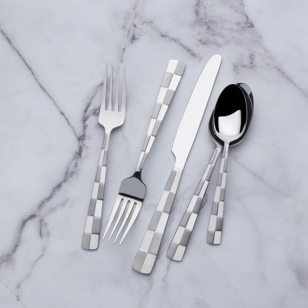International Silver 20-Piece Checkered Frost Flatware Set - Bed