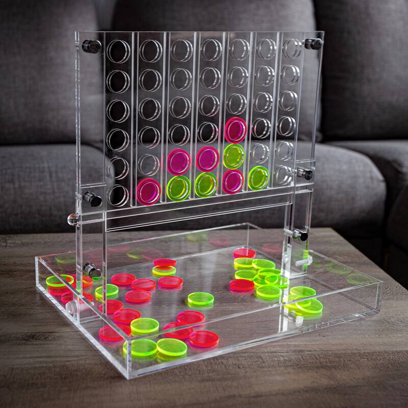 Acrylic 4 in a Row Game by Trademark Games (Pink and Yellow)